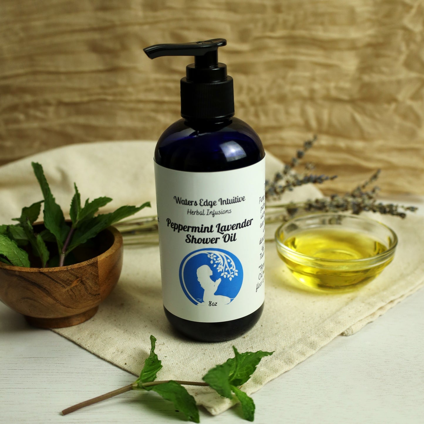 Peppermint Lavender Shower Oil, 8oz